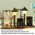 thumbnail image 3 of Inteprter Lámpara organizadora de bolígrafos de reloj de arena, soporte de bolígrafo con temporizador de arena Retro antiguo, adornos decorativos, Iluminación y accesorios astilla blanca Inteprter HA027012-02, 3 of 6