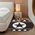 thumbnail image 3 of Western Texas Star Round Living Room Rugs 6 ft, Vintage Simple Brown White Stars Brown Washable Area Rug with Non-Slip Sturdy Edge Binding Round Carpet for Kitchen Office Bedroom, 3 of 9