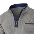 thumbnail image 5 of Men Casual Pullover Sports Solid Patchwork Long Sleeve Round Neck Shirt Blouse, 5 of 5