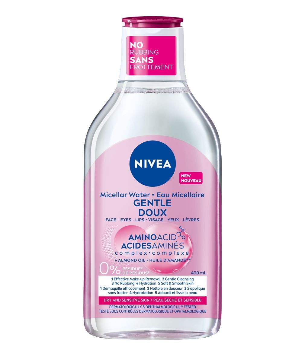 NIVEA Eau micellaire pour peaux sèches et sensibles, nettoyant et démaquillant, 400 ml 400 ml
