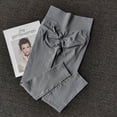 thumbnail image 2 of Pantalones deportivos sin costuras para Yoga, mallas deportivas de cintura alta, transparentes, para Yoga, gimnasio, correr, pantalones de secado rápido, pantalones con fruncido en la parte de atrás, 2 of 6