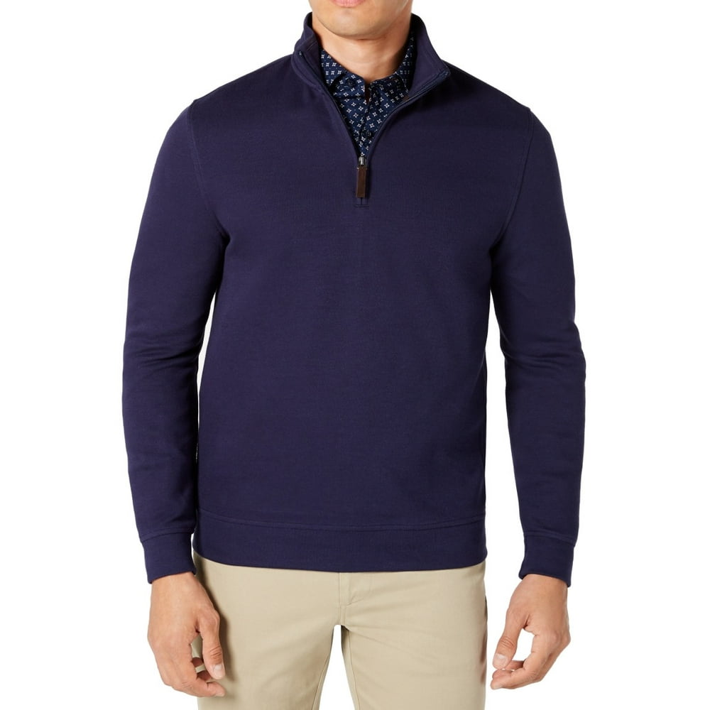 Tasso Elba - Mens Sweater Navy Medium 1/4 Zip Sweatshirt Pullover M ...