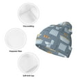 thumbnail image 3 of Lsque Blue Bathroom Pattern Knitted Beanie, Unisex Winter Hat, Knit Hat Winter Beanies Thick Fisherman Beanies Cuffed Plain Skull Caps, 3 of 6