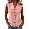thumbnail image 2 of Perfectbot Women's Collared Sleeveless Button Down Blouse Casual Dressy Tank Tops Breathable Summer Shirt, 2 of 7