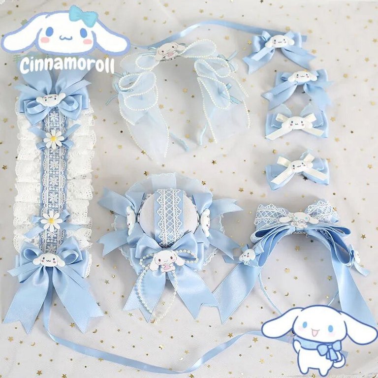 LAST 1! Kawaii Lolita Cinnamoroll Cosplay Ears Bow Cinnamoroll Lolita dress full set $119.00 now! Full set  main image 3
