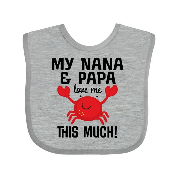Inktastic Nana and Papa Love Me Grandson Boys or Girls Baby Bib