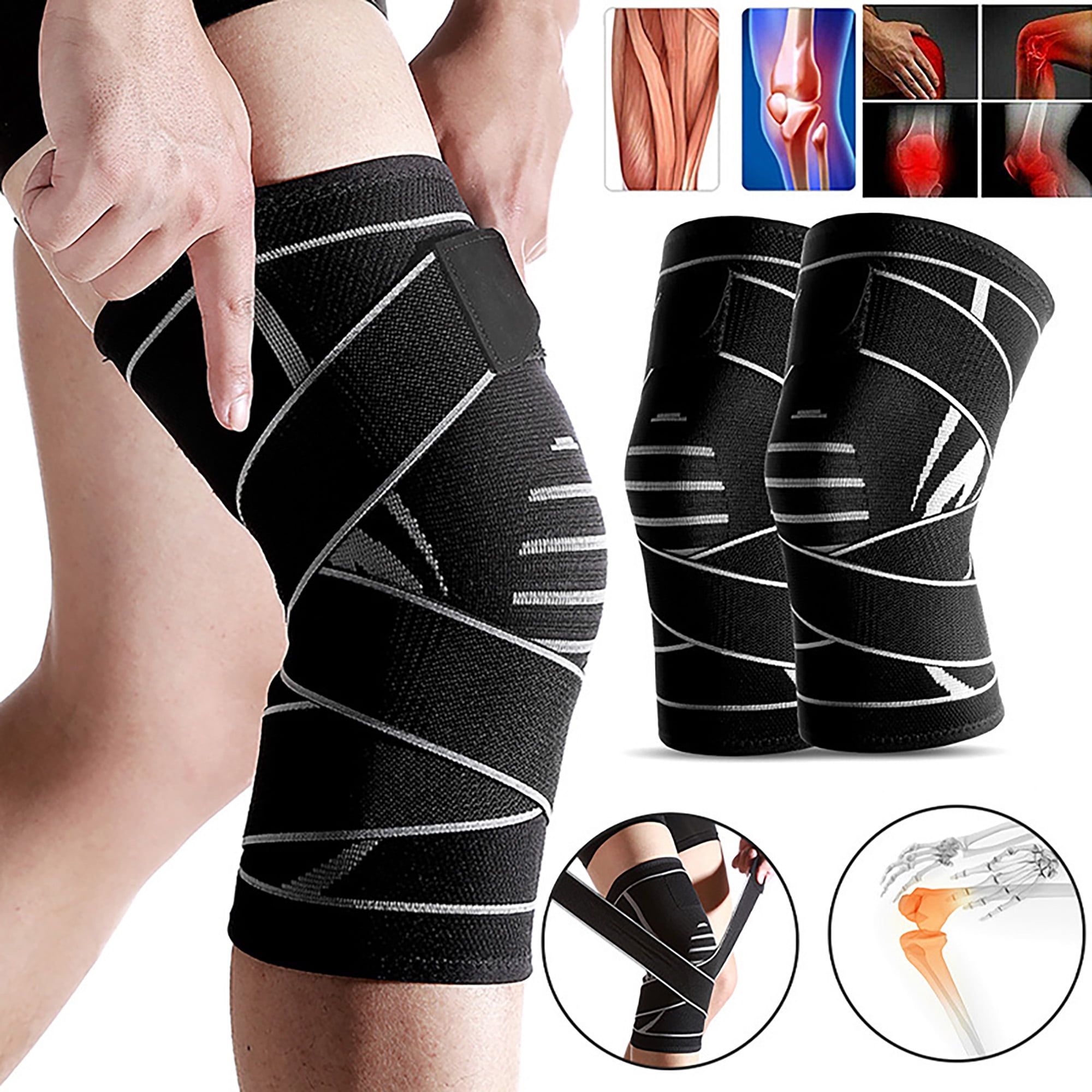 Recovery and Protection M Arthritis Running and Sports Ideal for Joint Pain , Black Sports Knee Compression Sleeve Sports Running Injury Knee Support 35-41cm Arthritis Knee Brace