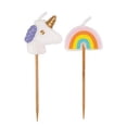 thumbnail image 2 of Unicorn and Rainbow Birthday Party Pick Candles, 6 Ct., 2 of 2