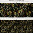 thumbnail image 2 of Soimoi Black Cotton Cambric Fabric Red Berries & Holly Leaves Print Fabric by the Yard 56 Inch Wide, 2 of 7