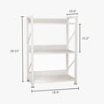 thumbnail image 2 of Small Bookshelf for Small Spaces,Modern 3 Tier Bookcase Night Stand, Narrow Book Shelf Organizer, Small Shelf Open Display Rack for Bedroom, Living Room, Home Office(White), 2 of 16