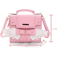 thumbnail image 5 of Bolso bandolera Kawaii para niñas, bonito bolso con cremallera y asa superior, bolso de moda para mujer, bolso de hombro, bolso cuadrado pequeño con alas de Ángel simples a la moda JAMW Sencillez, 5 of 5
