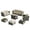 Beige Stripe, variant on XIZZI 10PCS Patio PE Rattan Outdoor Furniture Set w/ Rectangle Fire Pit,Black Cushion