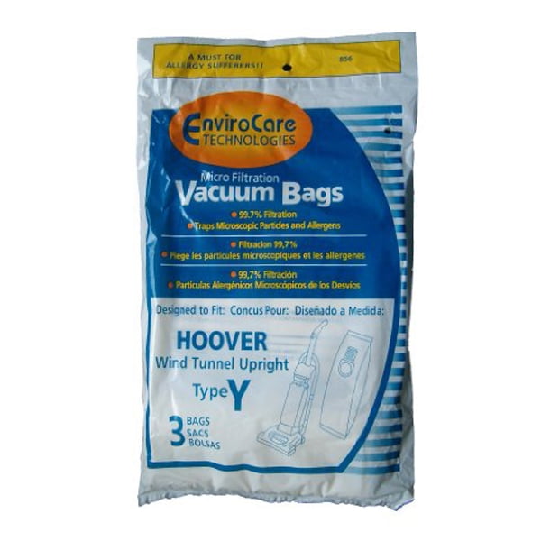3 Hoover Allergy Vacuum Type Y Bags, WindTunnel Upright Vacuum Cleaners,  43655109, 4010100Y, 4010801Y
