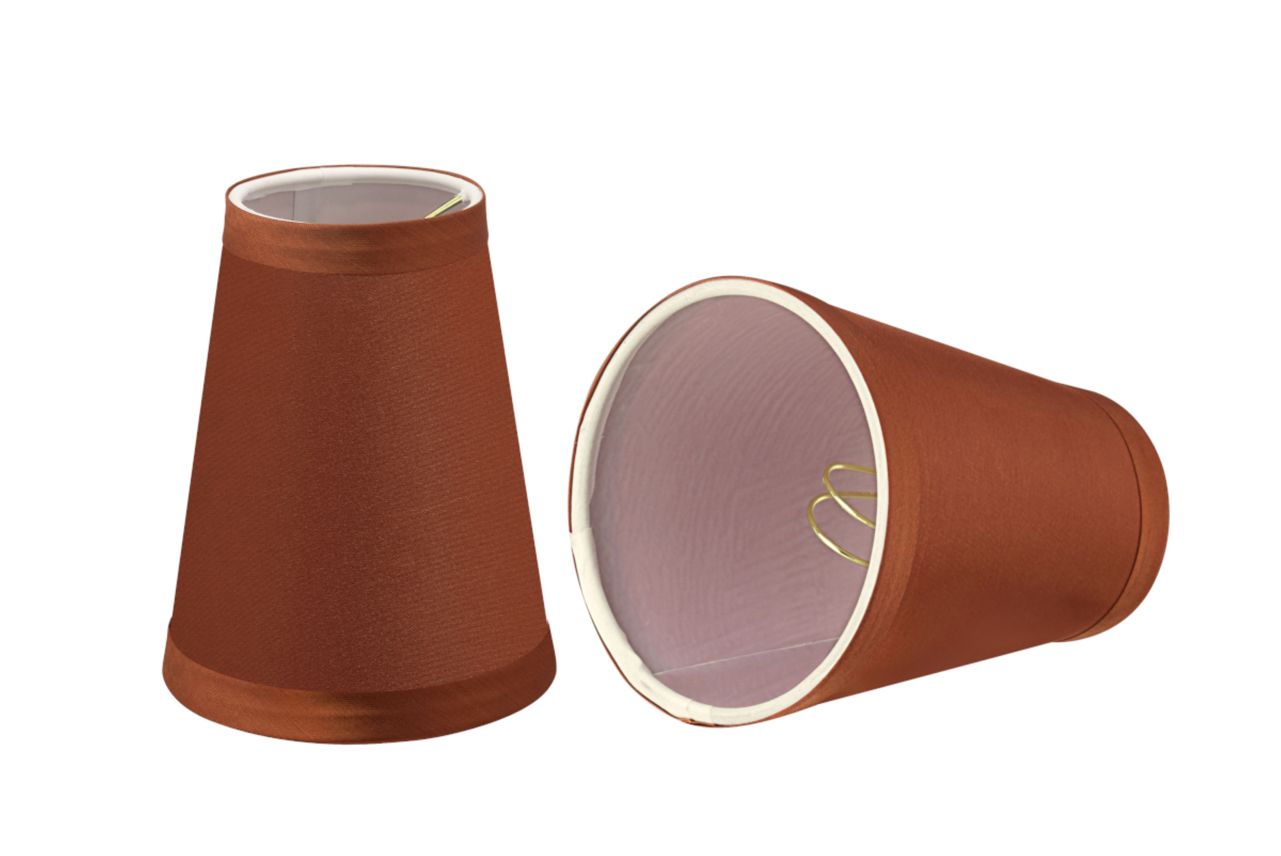 Redwood Sateen Fabric Empire Chandelier Lamp Shades, 4" Bottom Width