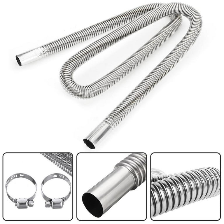 Tohuu Flexible Exhaust Pipe 118.11Inch Inner Air Parking Heater Exhaust  Tube with Clamps Car Truck Heaters Vent Hose for Standard Exhaust Pipe  masterly 