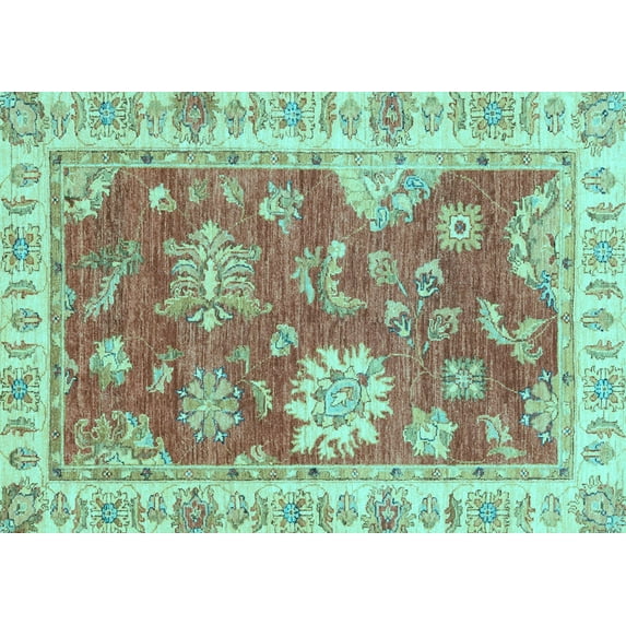 Ahgly Company Indoor Rectangle Oriental Light Blue Modern Area Rugs, 2' x 5'