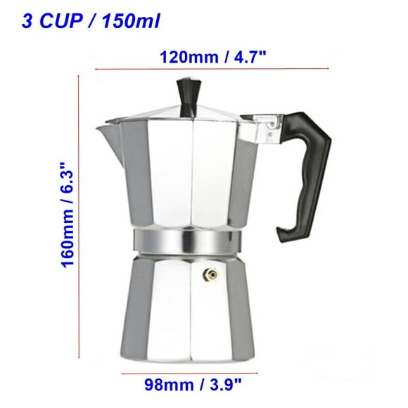 Aluminum Italian Espresso Coffee Stovetop Maker Moka Pot Percolator(1/3/6/9/12 Cup)