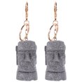 thumbnail image 1 of 2pcs Moai Keychain Hanging Keyring Ornament Moai Figurine Keyring Bag Backpack Pendants, 1 of 8