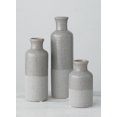 thumbnail image 3 of Sullivans Set of 3 Small Ceramic Bottle Vases 5"H, 7.5"H & 10"H Gray, 3 of 19