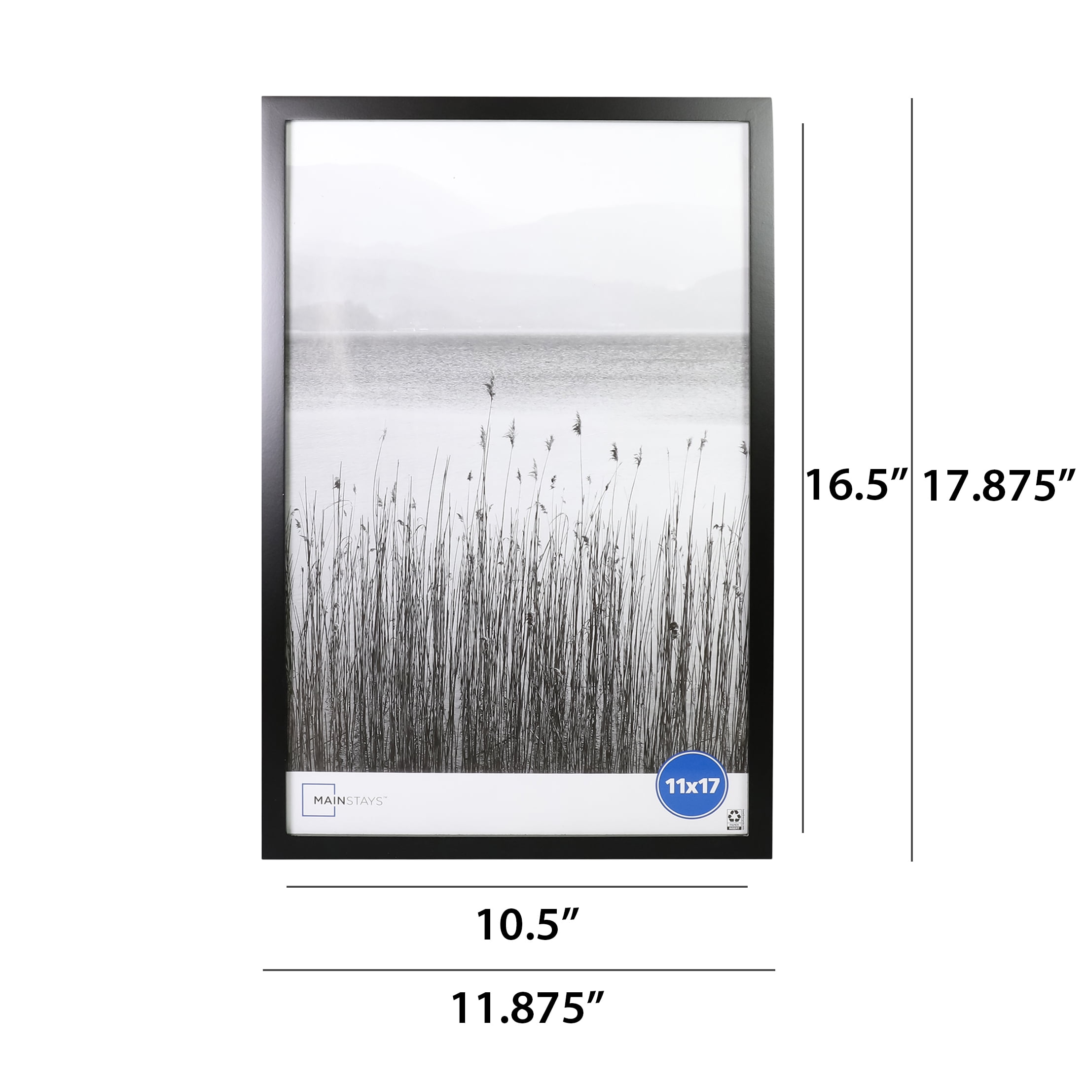 (2 pack) Mainstays – 11x17 Picture Frame – Black Gallery Linear Program Wall Photo Frame