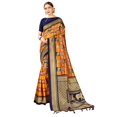 thumbnail image 3 of Pack of Two Sarees for Women Mysore Art Silk Printed Indian Diwali Sari || Wedding Gift Saree, 3 of 3