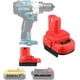 thumbnail image 1 of Battery Adaptador de Batería para Herramientas Eléctricas Inalámbricas Makita 12v Ni-MH, para Dewalt 20V para Batería de Iones de Litio Milwaukee 18v M18 Convertida en makita12v Ni-MH,, 1 of 8