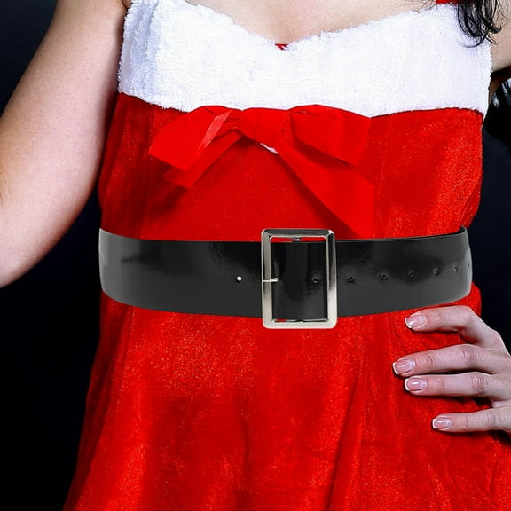 Sharplace Christmas Santa Belt Black Waist Belt for Women Men 49 Inches Long Pirate Belt Costume Belt for Christmas Costume Accessories Buckle