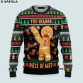 thumbnail image 2 of Suéteres de punto feos de Navidad con forma de hombre de jengibre, muérdeme, para Halloween, regalo de Navidad, para parejas, fiestas, unisex, informales, 1, 2 of 5