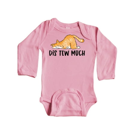 

Inktastic Napping Dis Tew Much Longhair Orangestriped Cat Gift Baby Boy or Baby Girl Long Sleeve Bodysuit