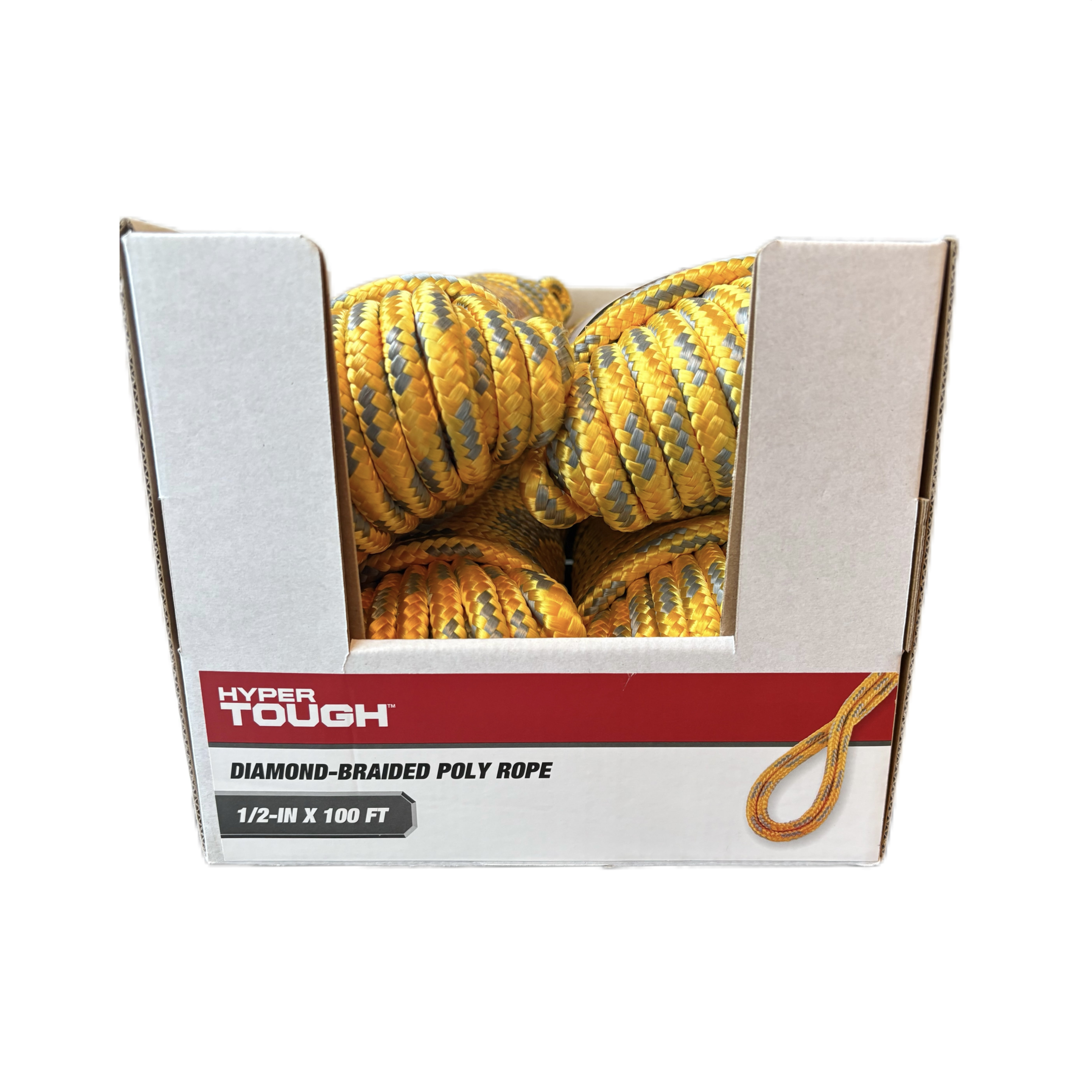 Hyper Tough 1/2 inch x 100 feet  Gold Polypropylene Diamond-Braid Rope