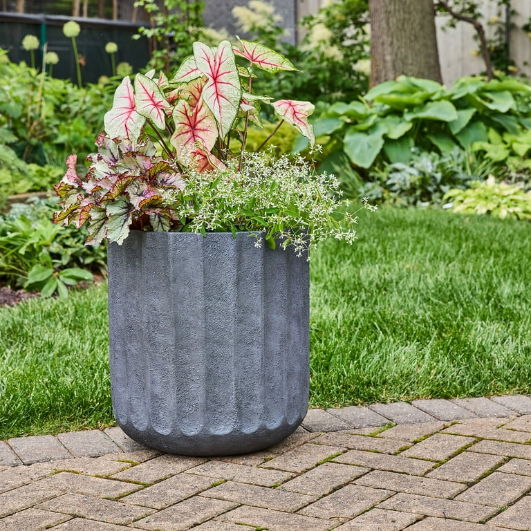 Better Homes & Gardens Adler 16 inch Resin Planter Black With