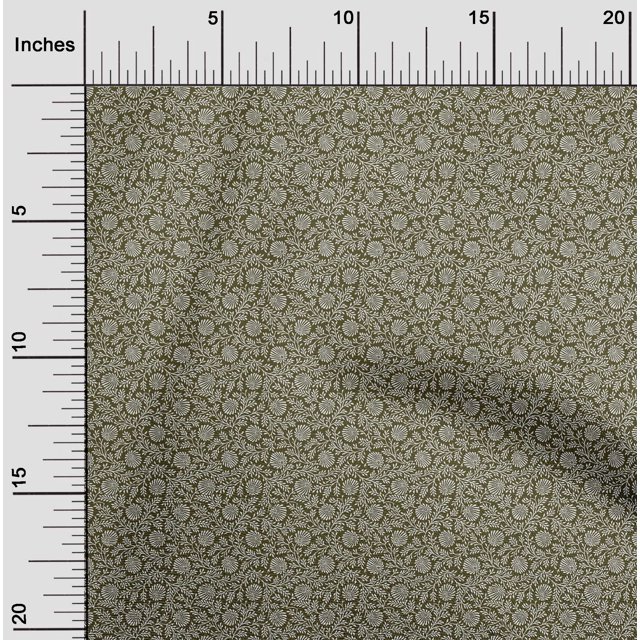 oneOone Coton Flex Tissu Feuilles & Imprimé Artistique Floral BTY 40 Pouces de Large