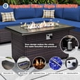 thumbnail image 3 of ASJMR 7 Pieces Wicker Patio Furniture Set With Gas Fire Pit Table,Outdoor Rattan Sectional Sofa Conversation Set With Cushions & Coffee Table,Navy, 3 of 10