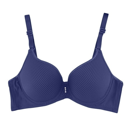 

adviicd Plus Size Bras for Women Women s Racerback Front Closure Plus Size Seamless Comfort Underwire Bra Blue 38