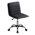 thumbnail image 3 of Furniliving Furniliving Modern Armless Office Chair, Adjustable Swivel Office Desk Chair with Wheels PU Leather Task Chair for Home Office, Black, 3 of 11