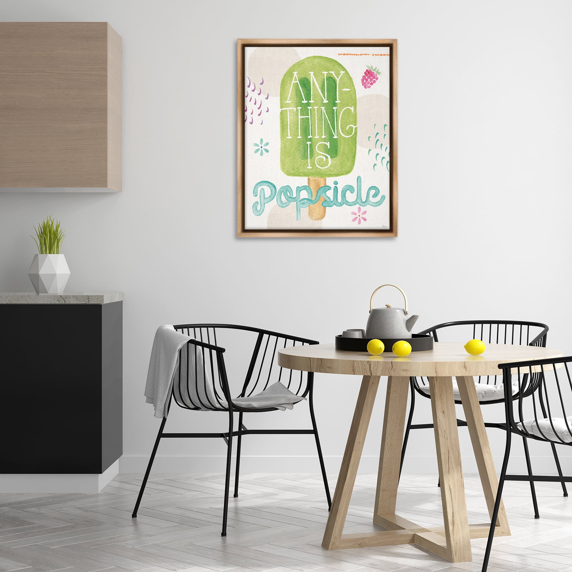 Stupell Industries Uplifting Summer Phrase Food & Beverage Painting Brown Floater Framed Art Print Wall Art, 25 x 31