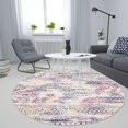 thumbnail image 2 of Yesfashion Carpets Area Rugs Washable 4'*4' Geometric Boho Round Rug Farmhouse Moroccan Indoor Low Pile Non-Shed Area Rug Machine Circle Rug Home Decor,Multi Color 4*4ft, 2 of 7
