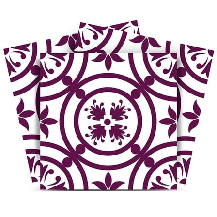 HomeRoots 556388 12 x 12 in. Merlot Lisa Removable Peel & Stick Tiles