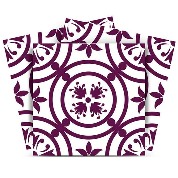 HomeRoots 556388 12 x 12 in. Merlot Lisa Removable Peel & Stick Tiles