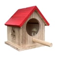 thumbnail image 2 of Casita de pájaros de madera – Nido de madera maciza impermeable para colgar al aire libre, mini comedero para pájaros resistente a la intemperie para anidar y alimentar en el jardín, patio o terraza., 2 of 6