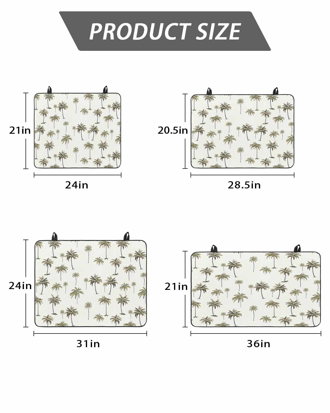 Stove Top Covers for Electric Stove, Palm Trees Glass Stovetop Cover Protector, Green Botanical Summer Tropical Plants Induction Cooktop Protector Oven Mat for Kitchen Countertop 24"x21"