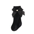 thumbnail image 2 of SUNSIOM Toddler Girl Ribbed Socks Pair, Elastic Cuff Solid Color Bow Decor Middle Length Anti-slip Stockings, 2 of 6