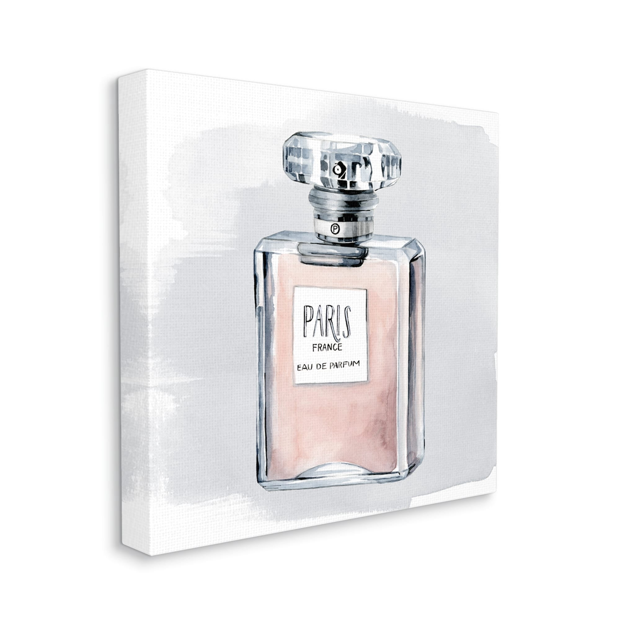 Stupell Industries Glam Perfume Bottle Pink Paris Watercolor Detail Canvas Wall Art, 17 x 17, Design by Grace Popp