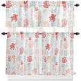 thumbnail image 2 of Kitchen Curtains Set, Red Orange Coastal Kitchen Curtains and Valances Set, Nautical Summer Beach Coral Sea Turtle Rod Pocket Tier Curtains 36 Inch Length for Cafe/Bedroom Windows, 2 of 6