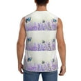 thumbnail image 4 of Goofa Lavender and Butterfly Printed Men's Sleeveless T-Shirt - Athletic Gym Workout Tank Top for Men - Moisture-Wicking, UPF 30+ Quick-Dry Muscle Tee-Medium, 4 of 8