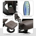 thumbnail image 6 of HOMCOM Massage Recliner Chair with Ottoman, 360° Swivel Recliner and Footstool, 10 Point Vibration, PU Leather Reclining Chair with Side Pocket and Remote Control, Brown, 6 of 10