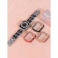 thumbnail image 6 of BXUXOHS (1Pack/3Pack) Bling Cover for Apple Watch Case 41mm 40mm 38mm 42mm 44mm 45mm Women Shockproof Hard PC Full Tempered Glass Diamond Bumper Case Accessories for iWatch Series 8 7 SE 6 5 4 3 2 1, 6 of 11