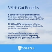 VSL4® Gut Digestive Health Probiotic for Adults, 30B CFU, Potent, Multi-Strain, 30 Capsules