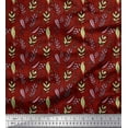 thumbnail image 1 of Soimoi Red Poly Georgette Fabric Artistic Leaves Print Fabric by Yard 52 Inch Wide, 1 of 3