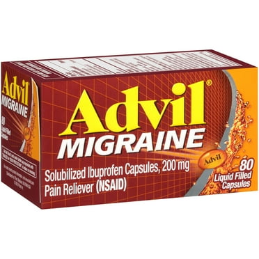 Advil Migraine Pain Relievers for Headache Relief, Fever Reducer Liquid Filled Capsules